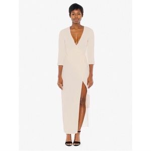 NWT AA Crepe long sleeved maxi wrap dress ivory